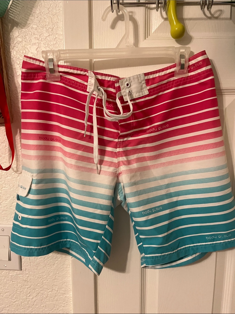 Body Glove Pink to Teal Striped Women's Board Shorts